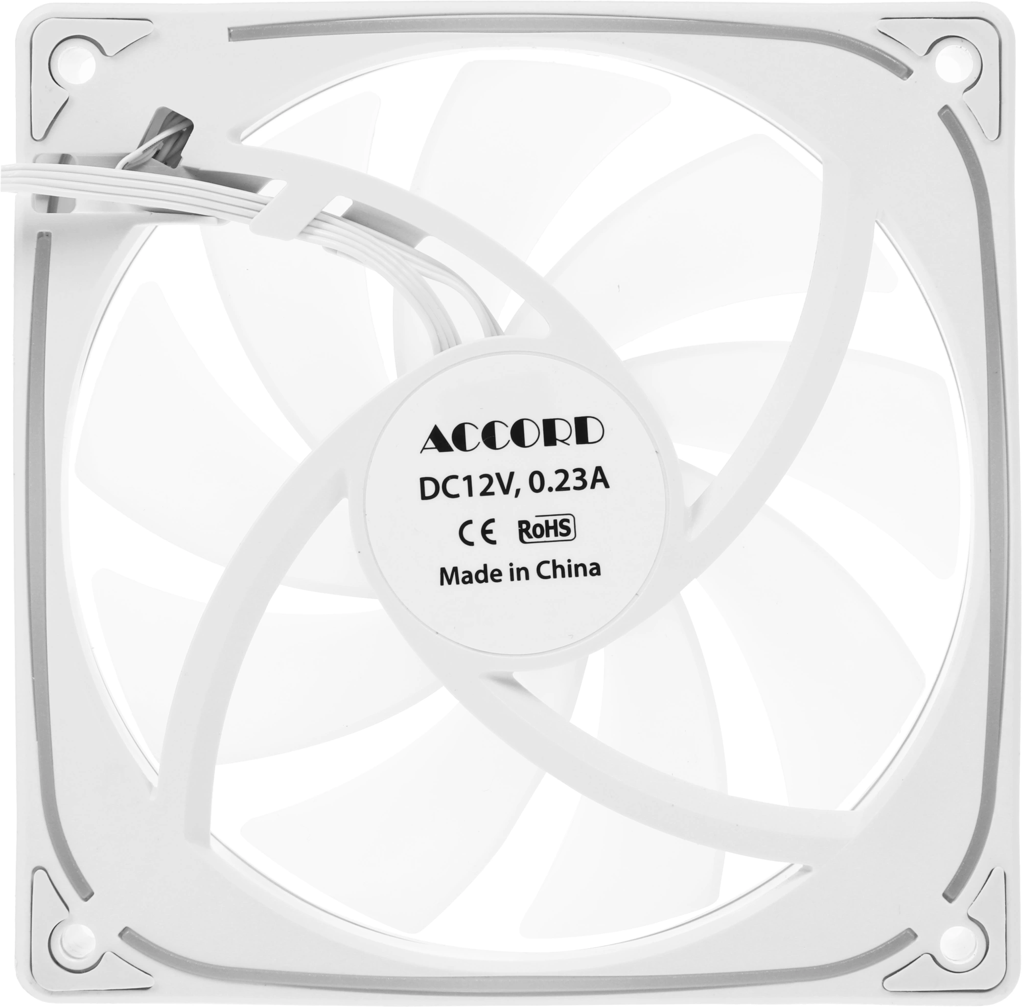 Вентилятор для корпуса Accord ACC-YH12 ARGB 120х120x25 белый 4-pin 27.5дБ (ACC-YH12 ARGB WHITE) brown box