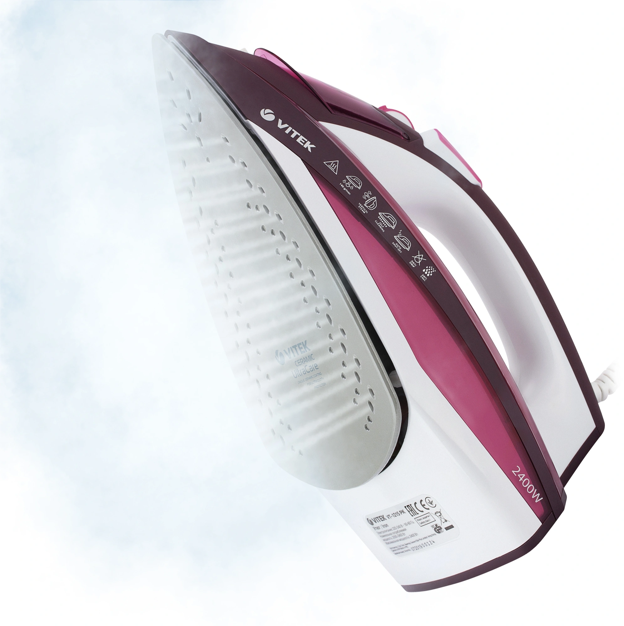 Утюг Vitek VT-1215 2400Вт розовый