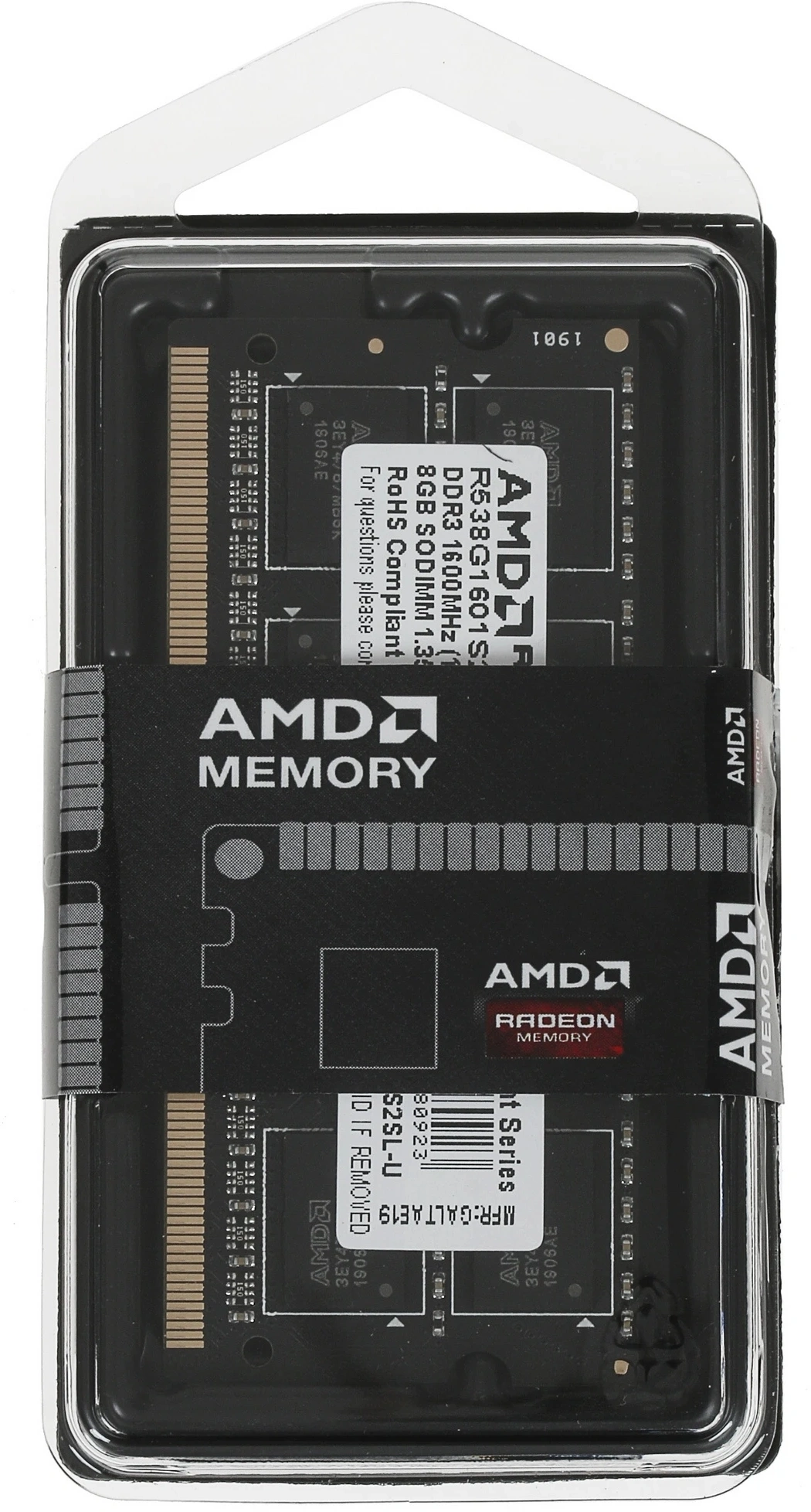 Память DDR3L 8Gb 1600MHz AMD R538G1601S2SL-U RTL PC3-12800 CL11 SO-DIMM 204-pin 1.35В Ret