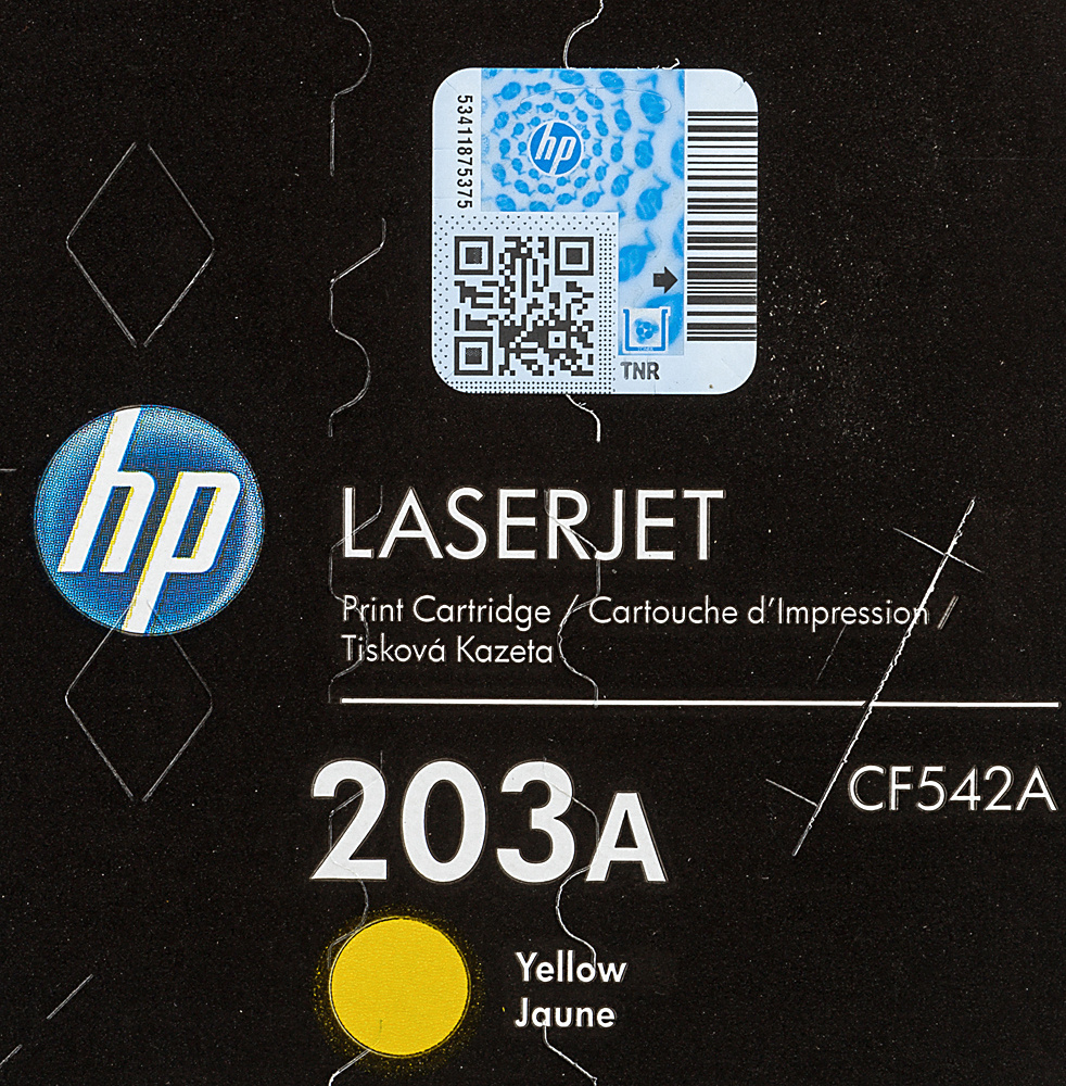 Картридж лазерный HP 203A CF542A желтый бар.в компл. (1300стр.) для HP M254/280/281