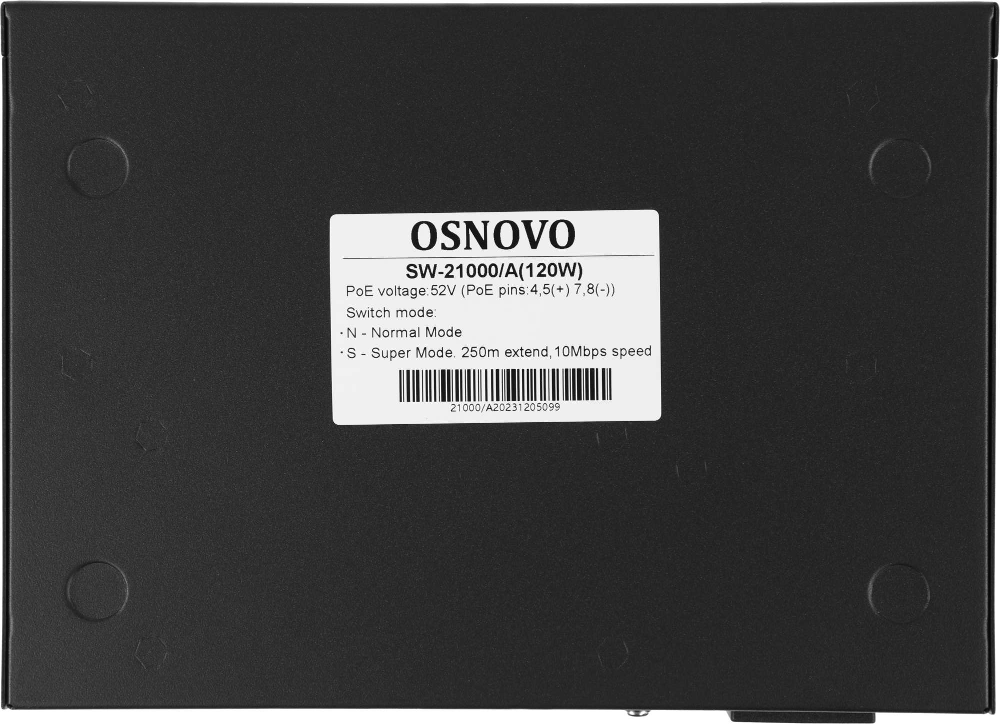 Коммутатор Osnovo SW-21000/A(120W) (L2) 10x100Мбит/с 8PoE 120W неуправляемый