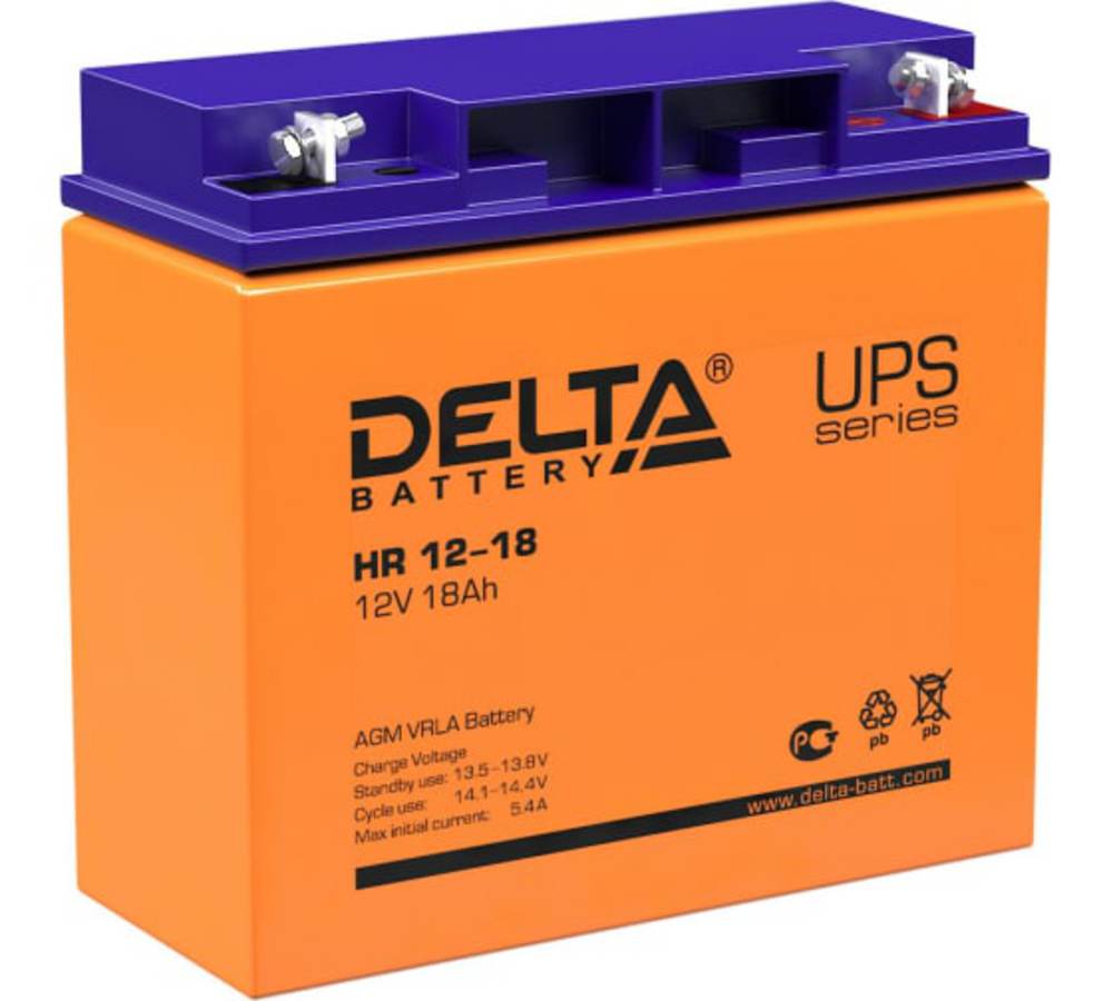 HR 12-18 - Аккумуляторная батарея Delta (12V / 18Ah)