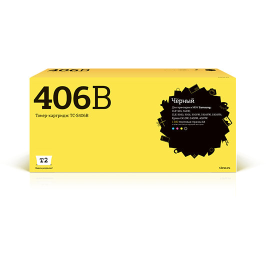 Картридж лазерный T2 CLT-K406S TC-S406B CLT-K406S/SU120A черный (1500стр.) для Samsung CLP-365/CLX-3300/3305/Xpress C410