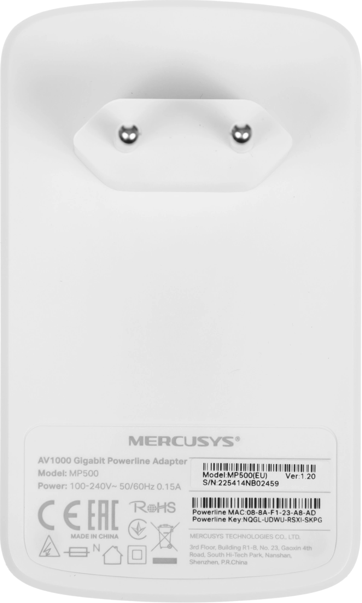 Сетевой адаптер HomePlug AV Mercusys MP500 KIT AV1000 Gigabit Ethernet (упак.:2шт)