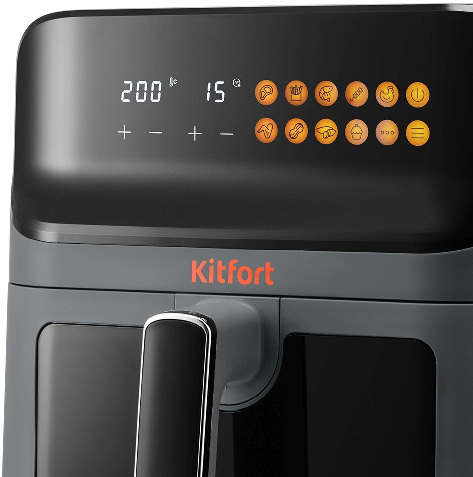 Аэрогриль Kitfort КТ-8107 1350Вт темно-серый/черный