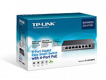 Коммутатор TP-Link TL-SG108PE (L2) 8x1Гбит/с 4PoE+ 64W управляемый