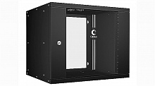Cabeus WSC-05D-9U55/45-BK - Шкаф телекоммуникационный настенный 19" 9U, серия LIGHT разборный, дверь стекло, цвет черный