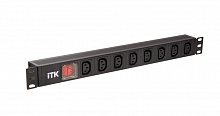 PH12-8C133 - ITK PDU 8 розеток C13, с LED выкл, 1U, вх. C14, без шнура