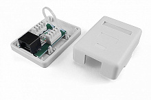 SB1-1-8P8C-C5e-WH - Розетка компьютерная RJ-45(8P8C) Hyperline, категория 5e, одинарная, внешняя, Dual IDC