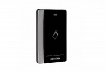 DS-K1102AM - Считыватель Mifare карт, дальность считывания: 30-50 мм; поддержка протоколов RS485 и Wiegand (W26/W34); DC12В; 6Вт; -40 °C...+70°C; IP64; размер 121×86.5×14мм; пластик.