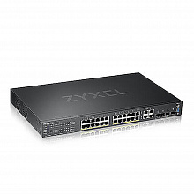 GS2220-28HP - Коммутатор PoE+ Zyxel, гибридный L2 NebulaFlex Pro GS2220-28HP, rack 19", 24xGE PoE+, 4xCombo (SFP/RJ-45), бюджет 375 Вт, автономное/облачное управление
