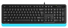 Клавиатура A4Tech FKS10 черный/синий USB (подставка для запястий) (FKS10 BLUE) кабель 1.5м