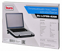 Подставка для ноутбука Buro BU-LCP156-B208 15.6"355x260x21мм 2xUSB 2x 80ммFAN 560г металлическая сетка/пластик черный