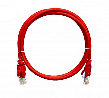 NMC-PC4UD55B-015-C-RD - Коммутационный шнур NIKOMAX U/UTP 4 пары, Кат.5е (Класс D), 100МГц, 2хRJ45/8P8C, T568B, заливной, с защитой защелки, многожильный, BC (чистая медь), 24AWG (7х0,205мм), LSZH нг(А)-HFLTx, красный, 1,5м