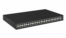 SW-64822(700W) - PoE коммутатор Fast Ethernet на 48 RJ45 + 2 Combo uplink портов. Порты: 48 x FE (10/100 Base-T) с поддержкой PoE (IEEE 802.3af/at), 2 x GE Combo Uplink (RJ45 + SFP). Соответствует стандартам PoE IEEE 802.3af/at