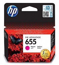 Картридж струйный HP 655 CZ111AE пурпурный печ.гол.в компл. (600стр.) для HP DJ IA 3525/4615/4625/5525/6525