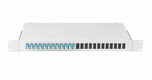 NMF-RP24LCUS2-WS-ES-1U-GY - Оптический кросс 19", 1U, укомплектованный на 24 портов LC/UPC (12 двойных LC/UPC адаптеров)