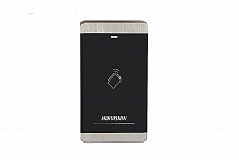 DS-K1103M - Считыватель Mifare карт, дальность считывания: 30-50 мм; поддержка протоколов RS485 и Wiegand (W26/W34); DC12В; 6Вт; -40 °C...+70°C; IP64; размер 129×76×14.7мм; пластик.