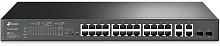 Коммутатор TP-Link SL2428P (L2) 24x100Мбит/с 4x1Гбит/с 2xКомбо(1000BASE-T/SFP) 24PoE+ 250W управляемый