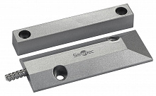 ST-DM140NC-SL - Магнитоконтактный датчик Smartec, НЗ, серебряный, накладной для металлических дверей, металлорукав, зазор 60 мм