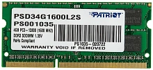 Память DDR3L 4Gb 1600MHz Patriot PSD34G1600L2S RTL PC3-12800 CL11 SO-DIMM 204-pin 1.35В dual rank Ret