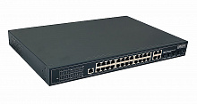 SW-8244/L(400W) - Управляемый L2 PoE коммутатор Gigabit Ethernet на 24 RJ45 PoE + 4 x GE Combo Uplink порта. Порты: 24 x GE (10/100/1000 Base-T) с поддержкой PoE (IEEE 802.3af/at), 4 x GE Combo Uplink (RJ45 + SFP)