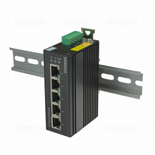 SW-5F-I - Компактный промышленный Ethernet коммутатор OSNOVO на 5FE RJ45 портов. Порты: 5 x FE (10/100Base-TX). Встроенная грозозащита 6 кВ.  Питание: 2 входа  DC12-60V. БП в комплект не входит. Монтаж на DIN-рейку (крепление в комплекте). Реле сигнализац