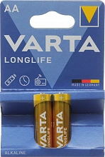 Батарея Varta Longlife LR6 Alkaline AA (2шт) блистер