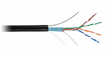 EC-UF004-5E-PE-SW-BK  Кабель NETLAN F/UTP 4 пары, Кат.5e (Класс D), 100МГц, одножильный, BC (чистая медь), внешний, PE до -40C, с одножильным тросом, черный, 305м