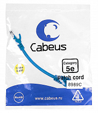 Cabeus PC-UTP-RJ45-Cat.5e-0.15m-BL-LSZH - Патч-корд U/UTP, категория 5е, 2xRJ45/8p8c, неэкранированный, синий, LSZH, 0.15м