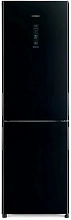 Холодильник Hitachi R-BG410PUC6X GBK 2-хкамерн. черный стекло инвертер