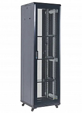 04-4268-232 - Шкаф телекоммуникационный напольный 19" 42U 600×800х2055мм, дверь перфорация, перфорированная задняя дверь, разборный, черный (RAL 9005), Rexant