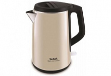 Чайник электрический Tefal KO371 I30 Safe to touch 1.5л. 2200Вт бежевый/черный корпус: металл (7211001804)