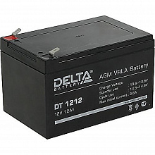 DT 1212 - Аккумулятор Delta герметичный свинцово-кислотный, 12В/12Ач, ножевые клеммы 6,35 мм (F2)