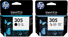 Картридж струйный HP 305 (3YM60AE+3YM61AE) 6ZD17AE черный/трехцветный печ.гол.в компл. (120стр.) (2мл) для HP DJ 2300/2700/2730/4100/4134