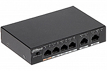 Коммутатор PoE DH-PFS3006-4GT-60, 6 портовый