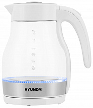Чайник электрический Hyundai HYK-G3802 1.7л. 2200Вт белый/серебристый корпус: стекло