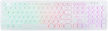 Клавиатура Оклик 420MRL белый USB slim Multimedia LED