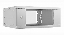 Cabeus WSC-05D-4U55/45 - Шкаф телекоммуникационный настенный 19" 4U, серия LIGHT разборный, дверь стекло, цвет серый