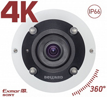BD3990FLM - IP камера Beward, 12 Мп, 1/1.7'' КМОП SONY Exmor R, 0.1 лк (день)/0.01 лк (ночь), DWDR, 4000x3000, 60 к/с, 4 потока H.264/MJPEG, объектив fisheye, управление ePTZ