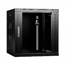 Cabeus SH-05F-12U60/60-R-BK - Шкаф телекоммуникационный настенный разобранный 19" 12U 600x600x635mm (ШхГхВ) дверь стекло, цвет черный (RAL 9004)