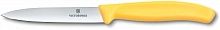 Нож кухонный Victorinox Swiss Classic (6.7708.C1) для овощей лезв.100мм прямая заточка желтый