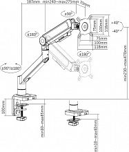 Кронштейн для мониторов Ultramounts UM732BR коричневый 17"-32" макс.8кг настольный поворот и наклон
