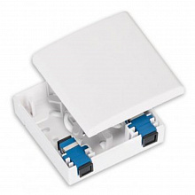 NMF-WO02LCUS2-CS-WT - Оптическая розетка (кросс) NIKOMAX, укомплектованная на 2 порта LC/UPC, SM 9/125 OS2, полный комплект