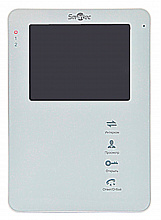 ST-MS204M-WT - Монитор видеодомофона Smartec 4", 4-х проводная линия связи, поддержка 2-х панелей вызова, 3 доп. мониторов, 2 доп. камер и охранных датчиков, фото/видео запись, поддержка SD карт памяти, встроенный блок питания, белый