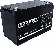 SF 12100 - Аккумулятор Security Force герметичный свинцово-кислотный, клеммы под болт 8 мм.