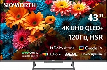 Телевизор QLED Skyworth 43" 43Q67H Eye Care Frameless черный 4K Ultra HD 120Hz MEMC DVB-T DVB-T2 DVB-C DVB-S DVB-S2 USB WiFi Smart TV