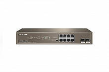 IP-COM G1110P-8-150W - Коммутатор PoE неуправляемый 10 портовый. 8 портов PoE 10/100/1000 Мбит/c Base-T (IEEE 802.3at/af) до 30Вт на порт + 2 порта SFP 10/100/100 Мбит/c Base-X. Бюджет PoE 130Вт. Грозозащита на порт 6 кВ.