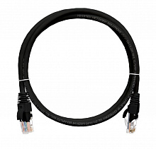 NMC-PC4UD55B-010-C-BK - Коммутационный шнур NIKOMAX U/UTP 4 пары, Кат.5е (Класс D), 100МГц, 2хRJ45/8P8C, T568B, заливной, с защитой защелки, многожильный, BC (чистая медь), 24AWG (7х0,205мм), LSZH нг(А)-HFLTx, черный, 1м