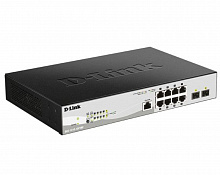 DGS-1210-10P/ME/A1A Управляемый L2 коммутатор с 8 портами 10/100/1000Base-T и 2 портами 1000Base-X SFP (8 портов PoE 802.3af/at, PoE-бюджет 78 Вт)